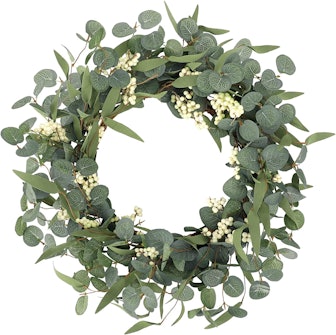 CEWOR Artificial Eucalyptus Wreath