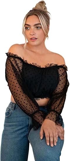 Floerns Off-Shoulder Cropped Top