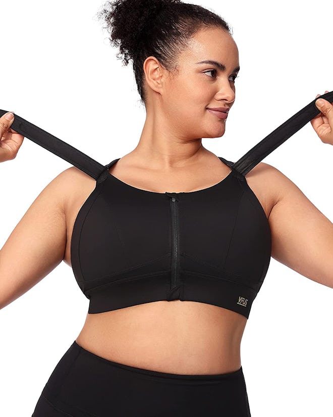 VFUS Zip Front Adjustable High Impact Sports Bra