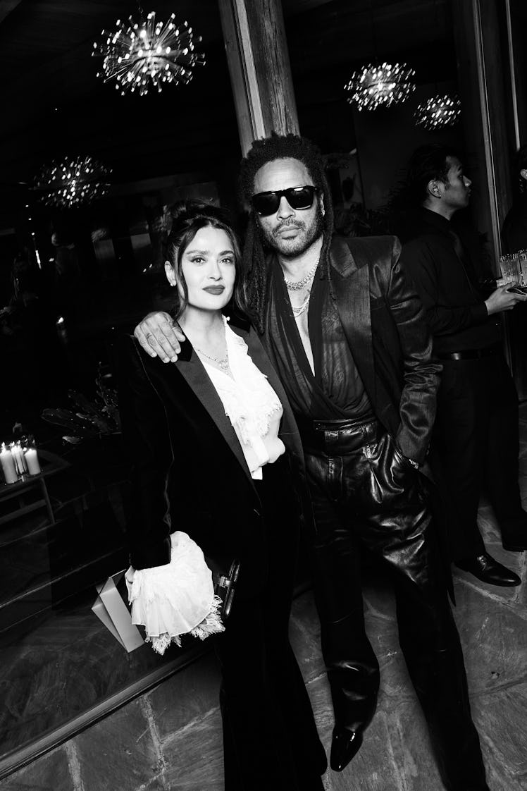 Salma Hayek and Lenny Kravitz