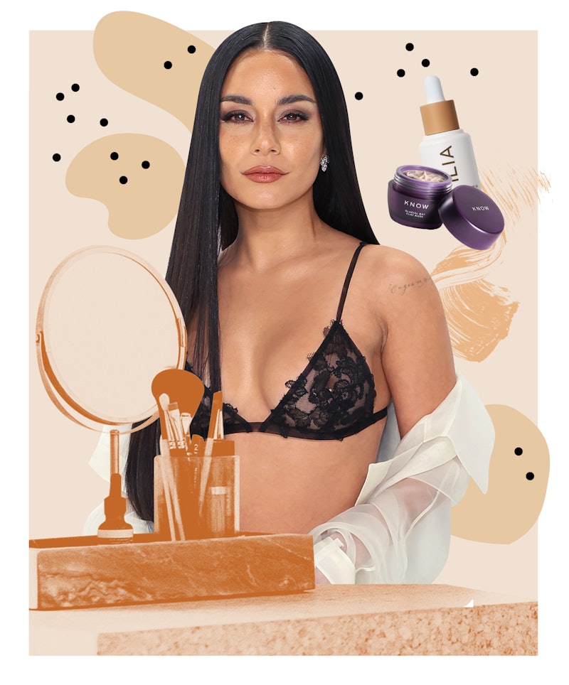 Vanessa Hudgens on her skin care routine and go-to makeup products.