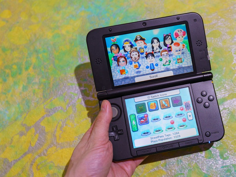 Miis in the StreetPass app on a Nintendo 3DS XL