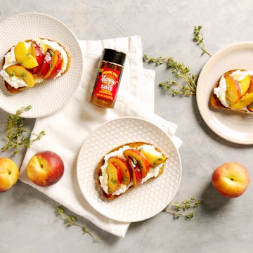 Trader Joe's peach ricotta toast