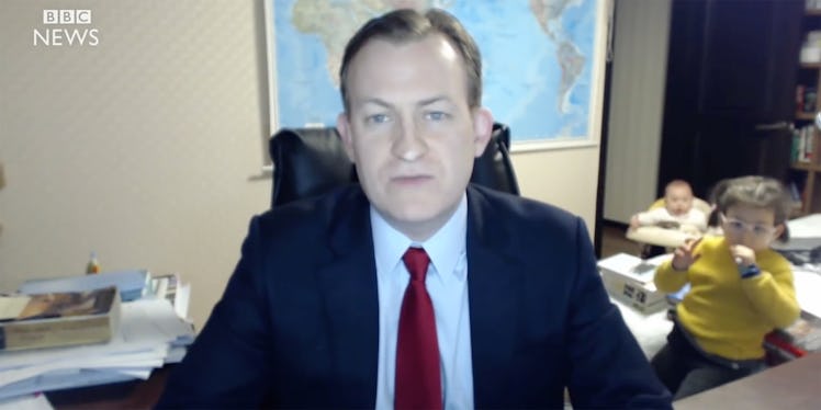 Robert Kelly, BBC Dad, screenshot of interview with kids