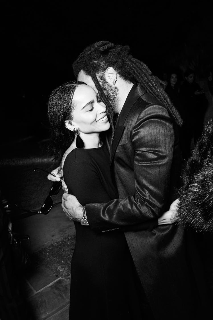 Zoë Kravitz and Lenny Kravitz hug