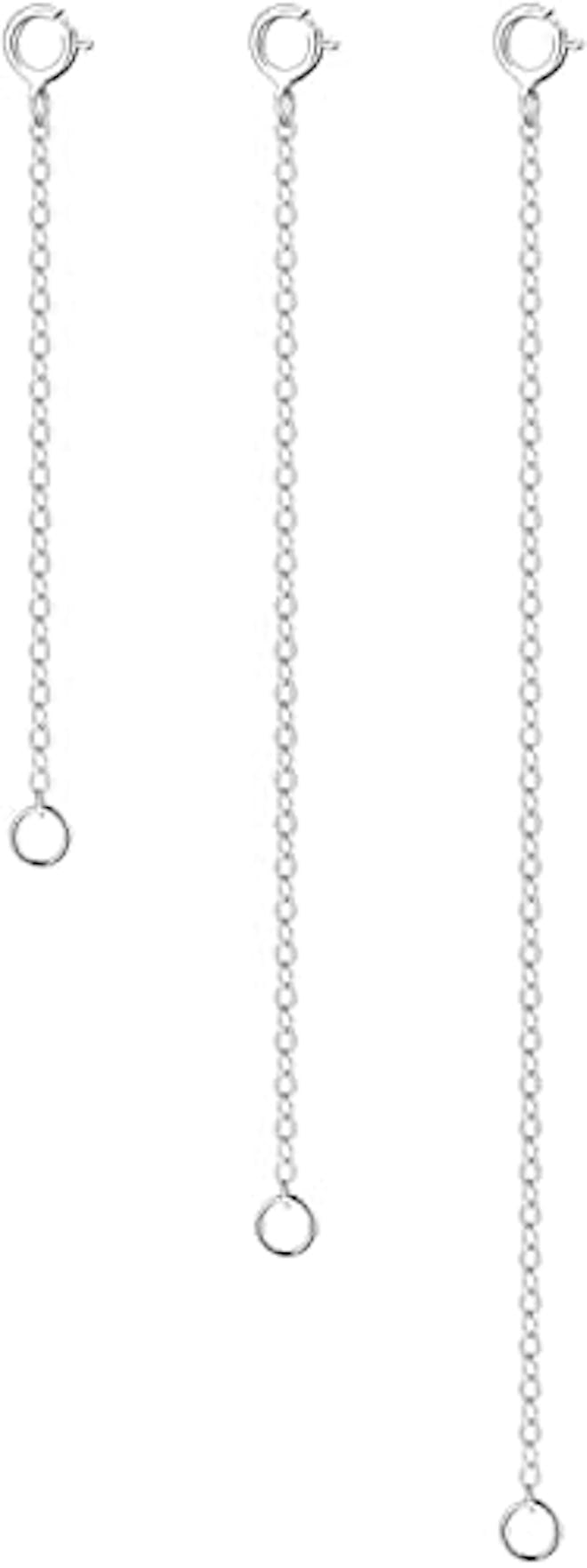 LANCHARMED Sterling Silver Necklace Extenders (Set of 3)