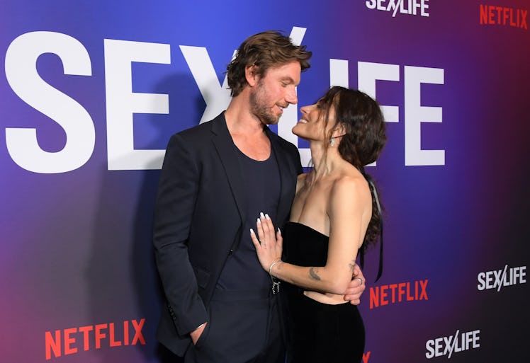 Adam Demos and Sarah Shahi attend Netflix's "Sex/Life" Season 2 Special Screening at the Roma Theatr...