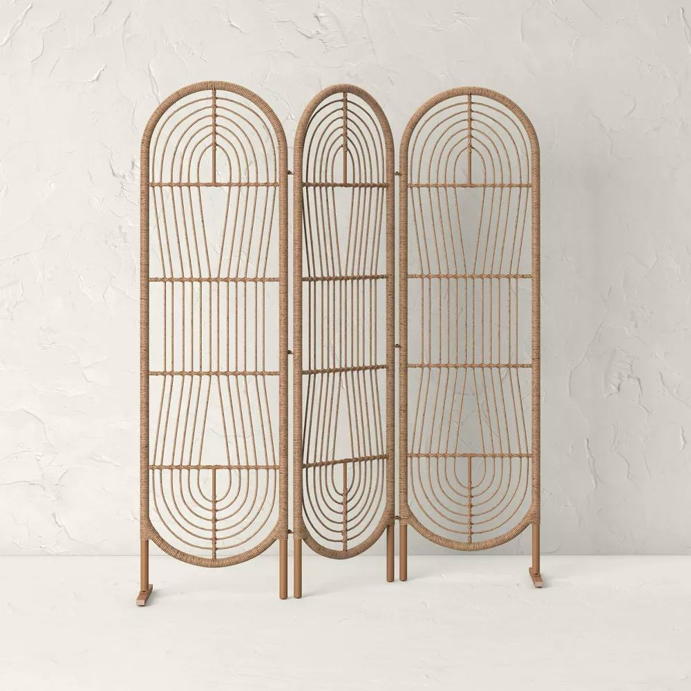 6' Three Panel Decorative Patio Screen