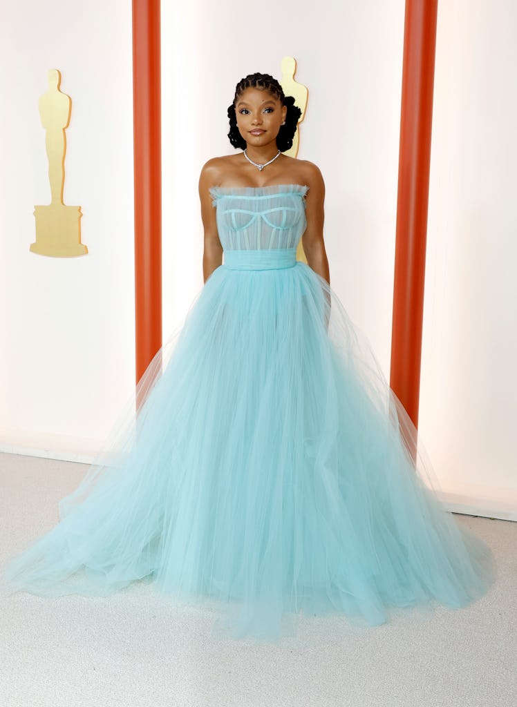 Halle Bailey attends the 95th Annual Academy Awards on March 12, 2023 in Hollywood, California