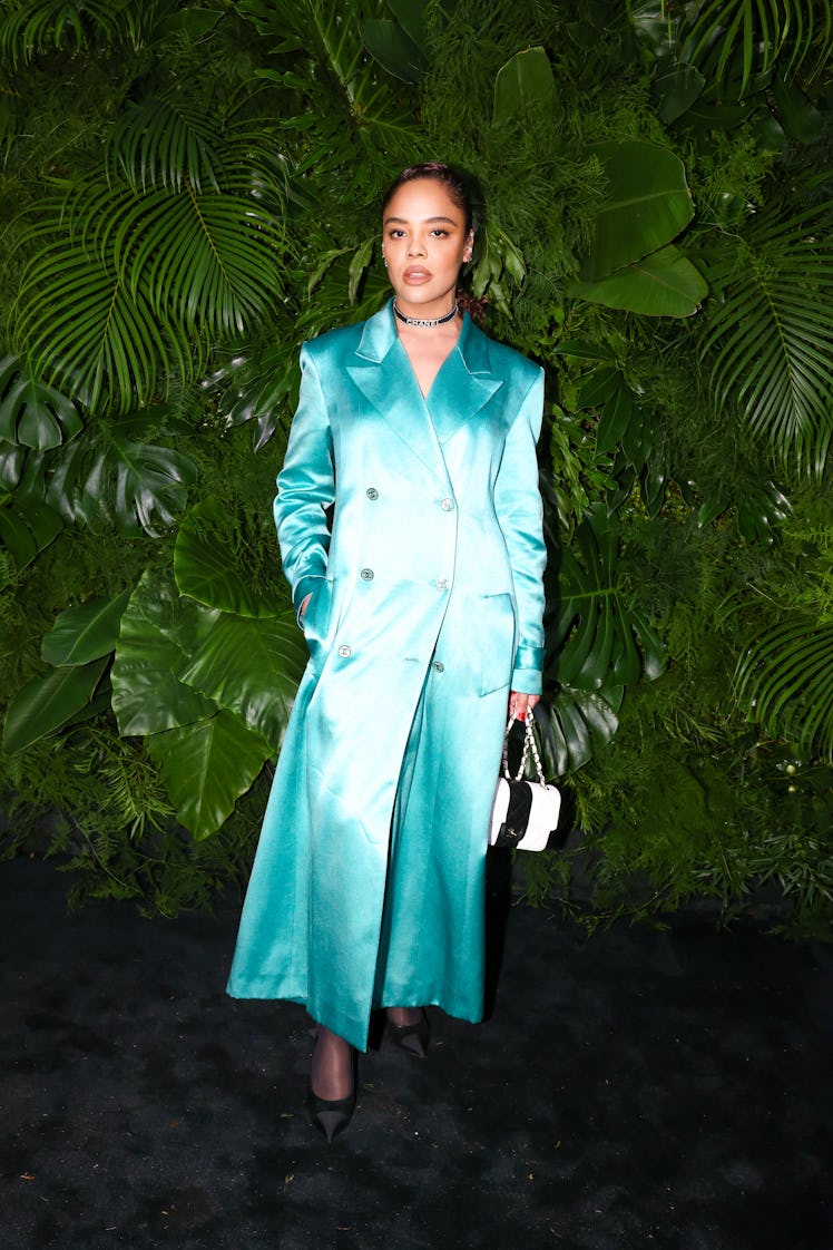 tessa thompson at Chanel and Charles Finch’s pre-Oscar awards dinner at the Polo Lounge in Beverly H...