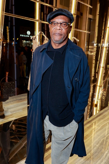 samuel l jackson at Giorgio Armani’s cocktail party honoring Michelle Yeoh on March 11.