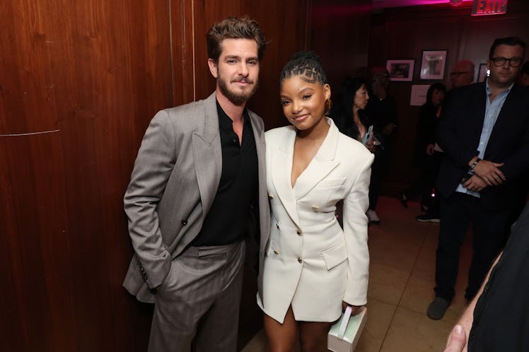 Andrew Garfield and Halle Bailey attend the The CAA Pre-Oscar Party at Sunset Tower Hotel on March 1...