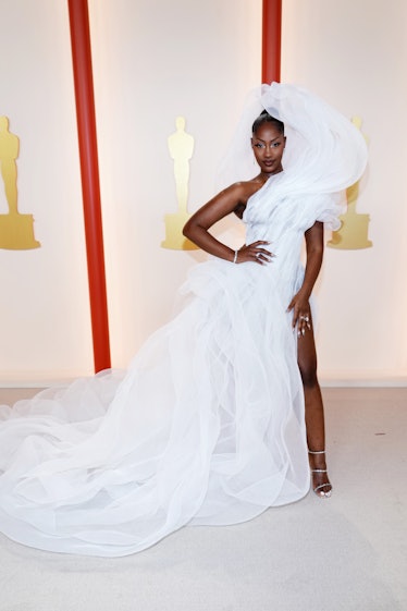  Tems attends the 95th Annual Academy Awards on March 12, 2023 in Hollywood, California. 