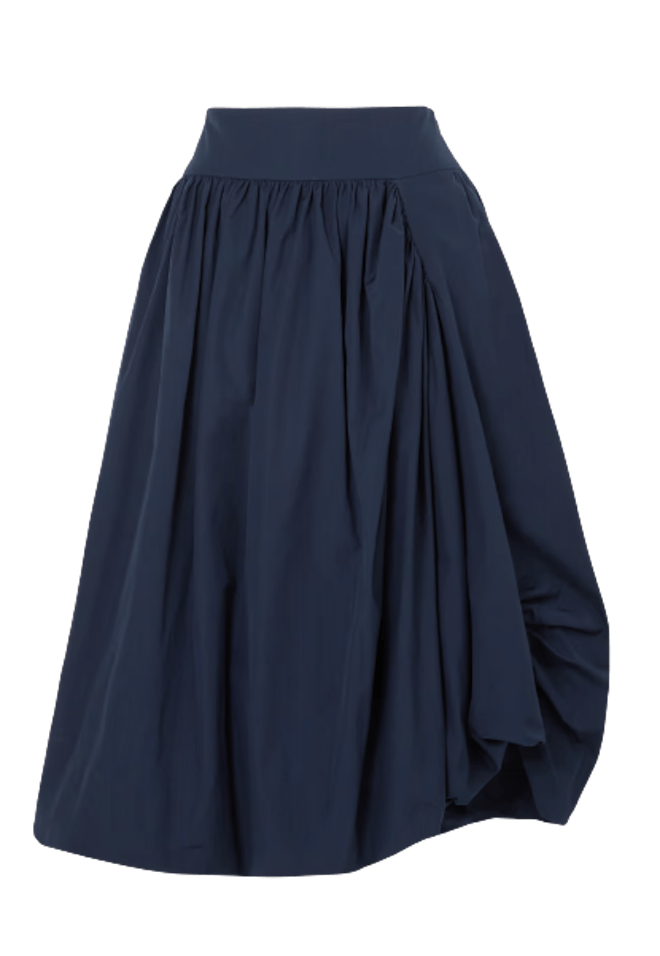 Alf Oversized Ruched Draped Midi Skirt