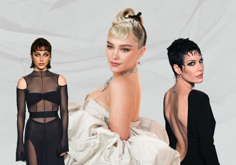 Micro bangs are loved by Emma Chamberlain, Florence Pugh, Halsey, & more.