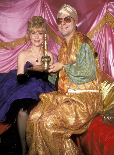 Barbara Eden & Michael Musto at a costume party.