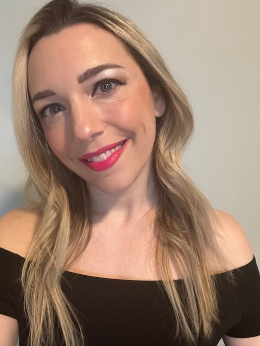 Aliver’s wine lip tint on my pout.