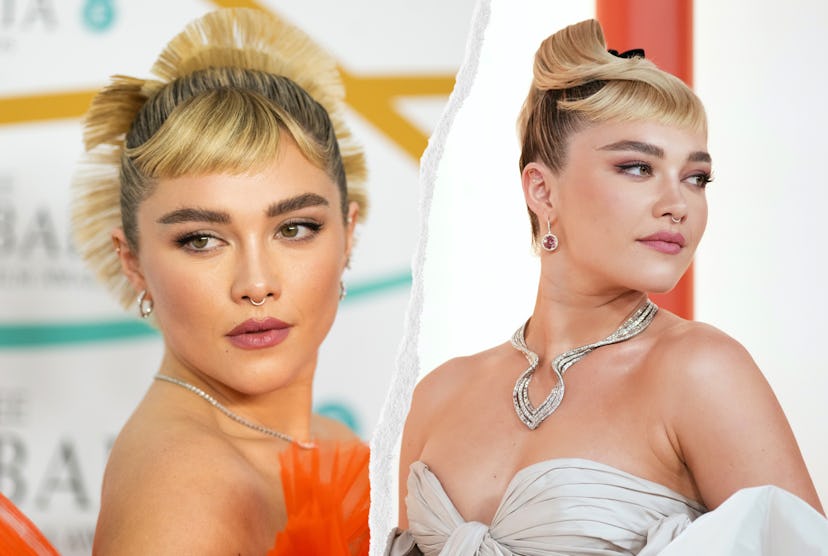 Micro bangs, also called baby bangs, have been a huge red carpet hair trend in 2023. Here, Florence …