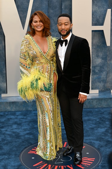 Chrissy Teigen and John Legend attending the Vanity Fair Oscar Party held at the Wallis Annenberg Ce...