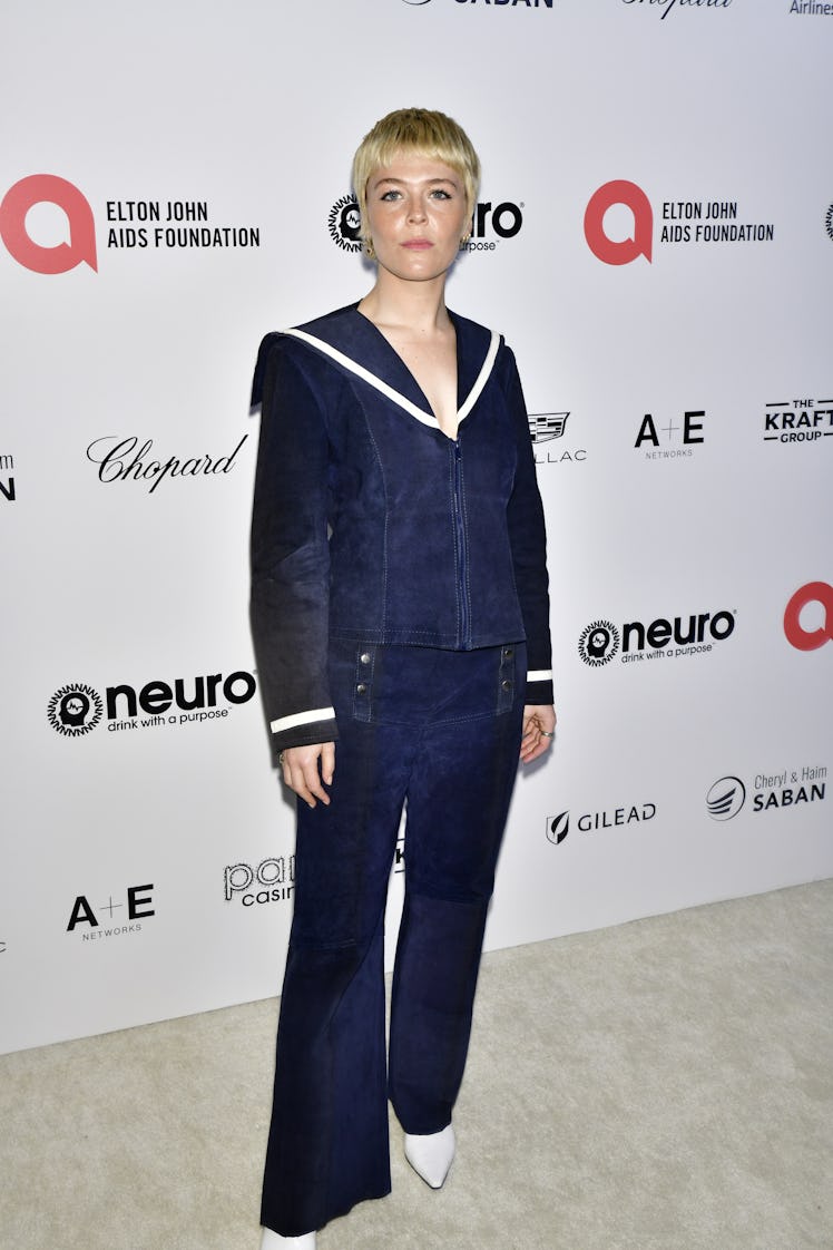 Maggie Rogers arrives at Elton John AIDS Foundation's 31st Annual Academy Awards Viewing Party on Ma...