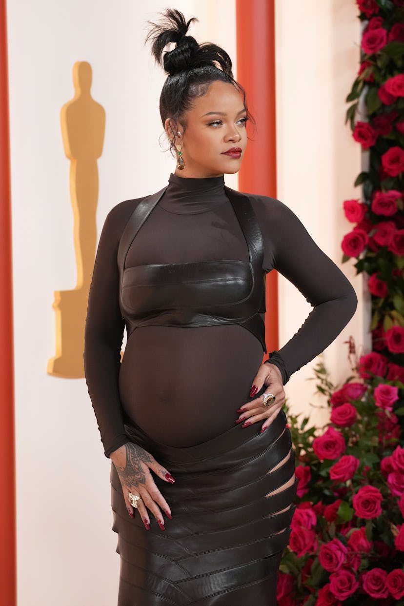 Rihanna in Alaïa on the Oscars red carpet