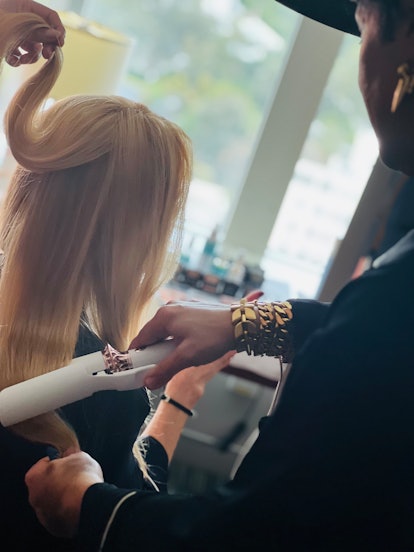 Adir Abegel styling Nicole Kidman's hair for the 2023 Oscars 