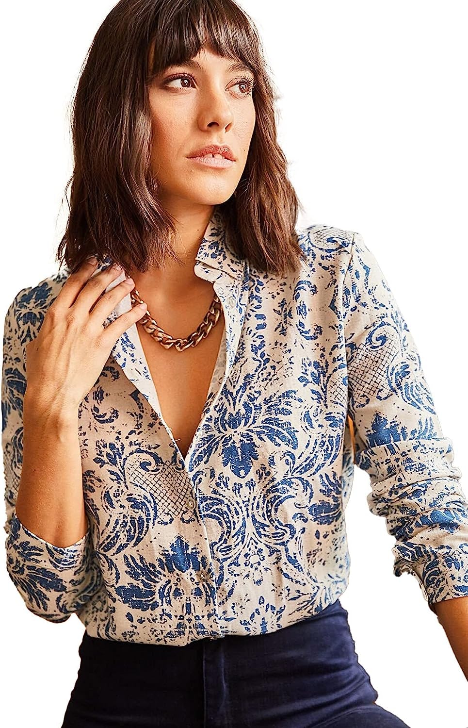 BIG DART Button-Down Top