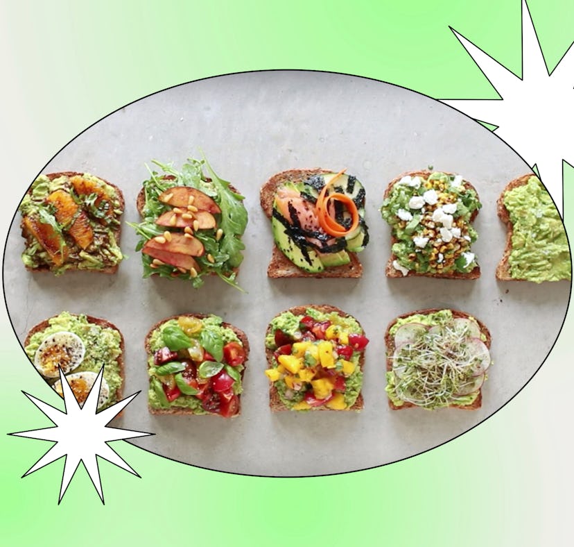 Various avocado toasts are easy lunch recipes for beginners on YouTube and TikTok.