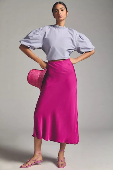 Slim Satin Skirt