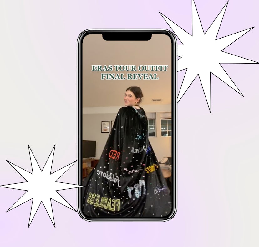 A TikToker does a Taylor Swift 'Eras Tour' outfit transition idea on TikTok to do a Taylor Swift con...