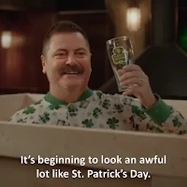 Ron Swanson nick offerman st. patrick's day gif 
