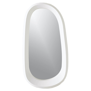 Wylder White Cement Oval Wall Mirror 24"