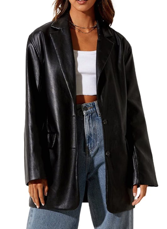 pengnight Faux Leather Jacket