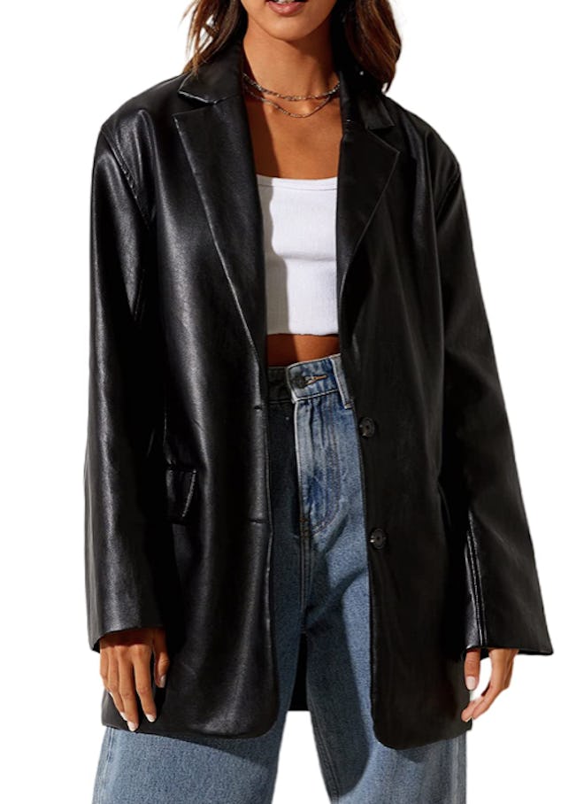 pengnight Faux Leather Jacket