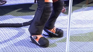 black and orange boots