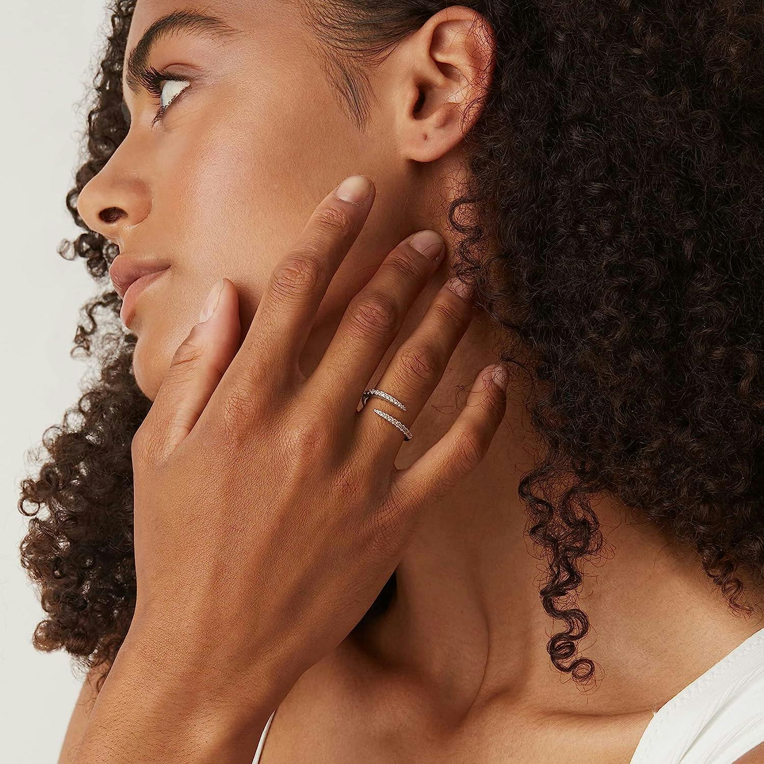 PAVOI 14K Gold Plated Open Twist Eternity Band