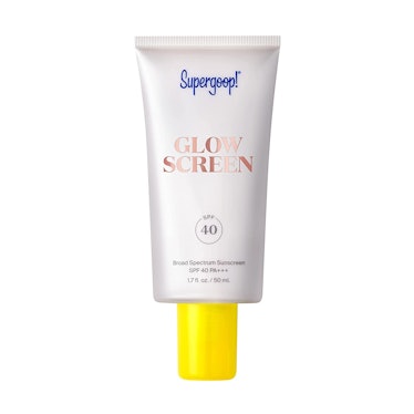supergroup glowscreen spf 40 is the best sunscreen to reapply over makeup for a glow