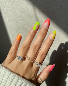 Bright pastel colors are spring 2023's top nail trend.  @amyytran
