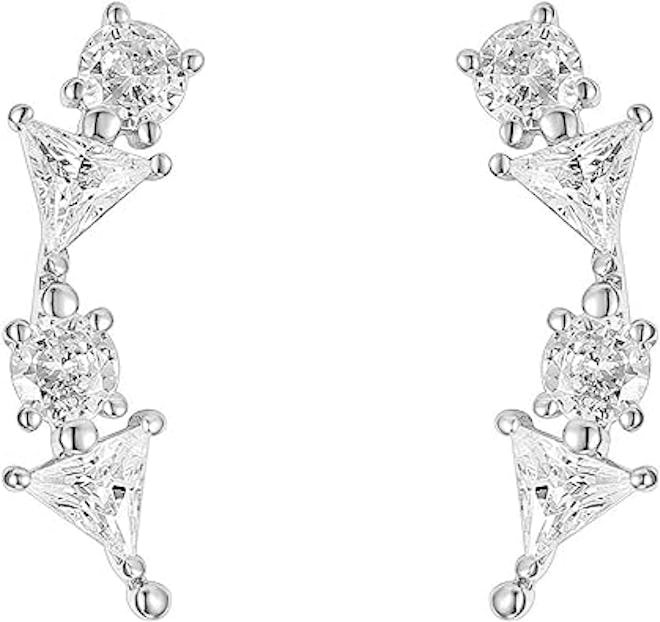 These earrings that look like multiple piercings are climbers with sparkly CZ stones.