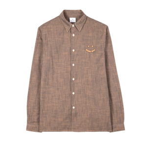 Paul Smith Overdyed Chambray 'Happy' Logo Shirt