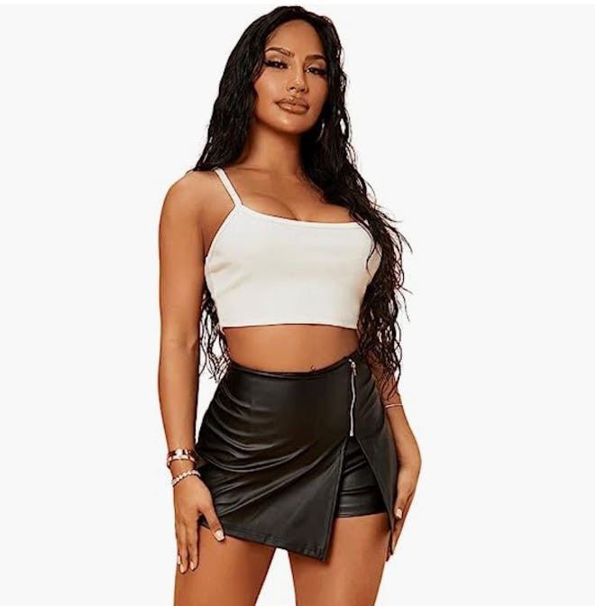 SweatyRocks Faux-Leather Shorts