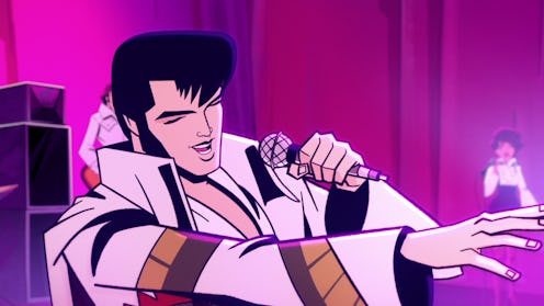 The animated Elvis in 'Agent Elvis' is played by Matthew McConaughey. Photo via Netflix