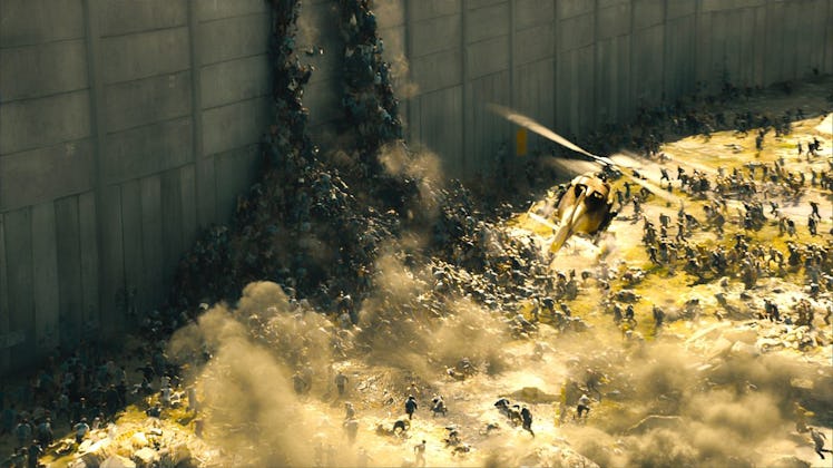 World War Z contains multiple scenes with hordes of zombies. 