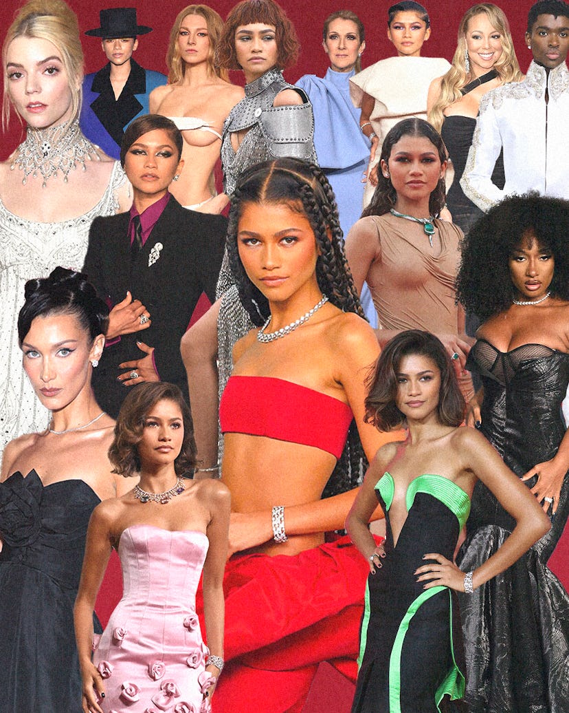 A collage of looks styled by Law Roach