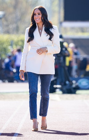 Meghan, Duchess of Sussex wore skinny jeans in The Hague, Netherlands.