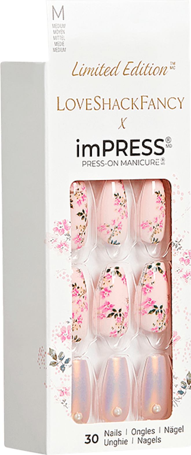 imPRESS x LoveShackFancy Rosie Peach Sky Press-On Manicure, Limited Edition