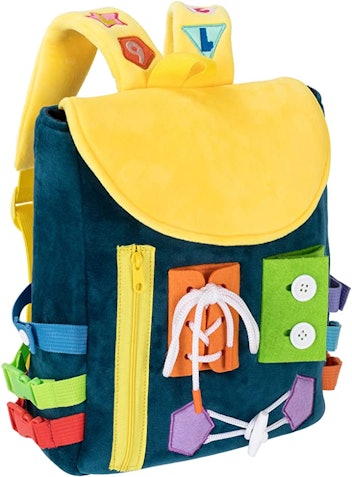 White Dolphin Toys Busy Board Toddler Backpack