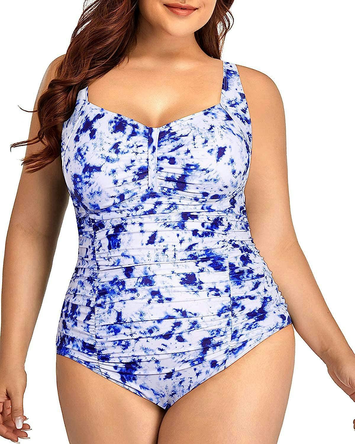 Daci Plus Size One Piece Ruched Swimsuit