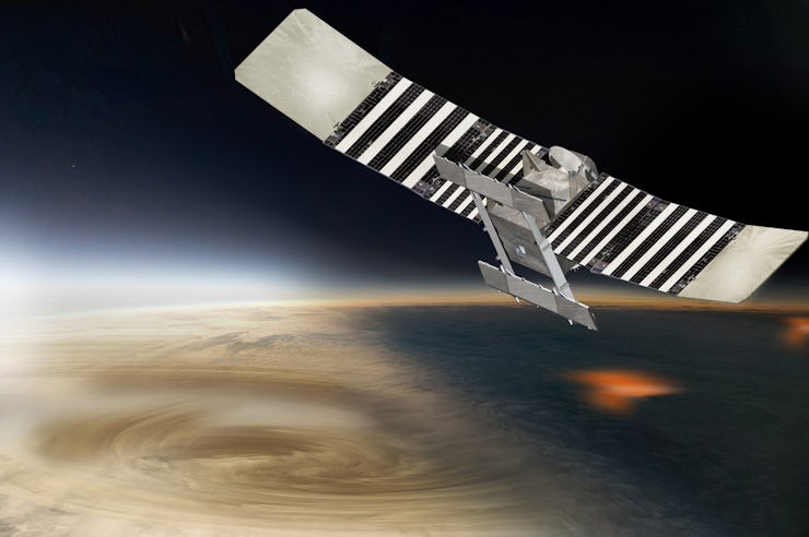 veritas mission illustration over cloudtops of venus