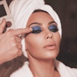 Kim Kardashian blue eyeshadow